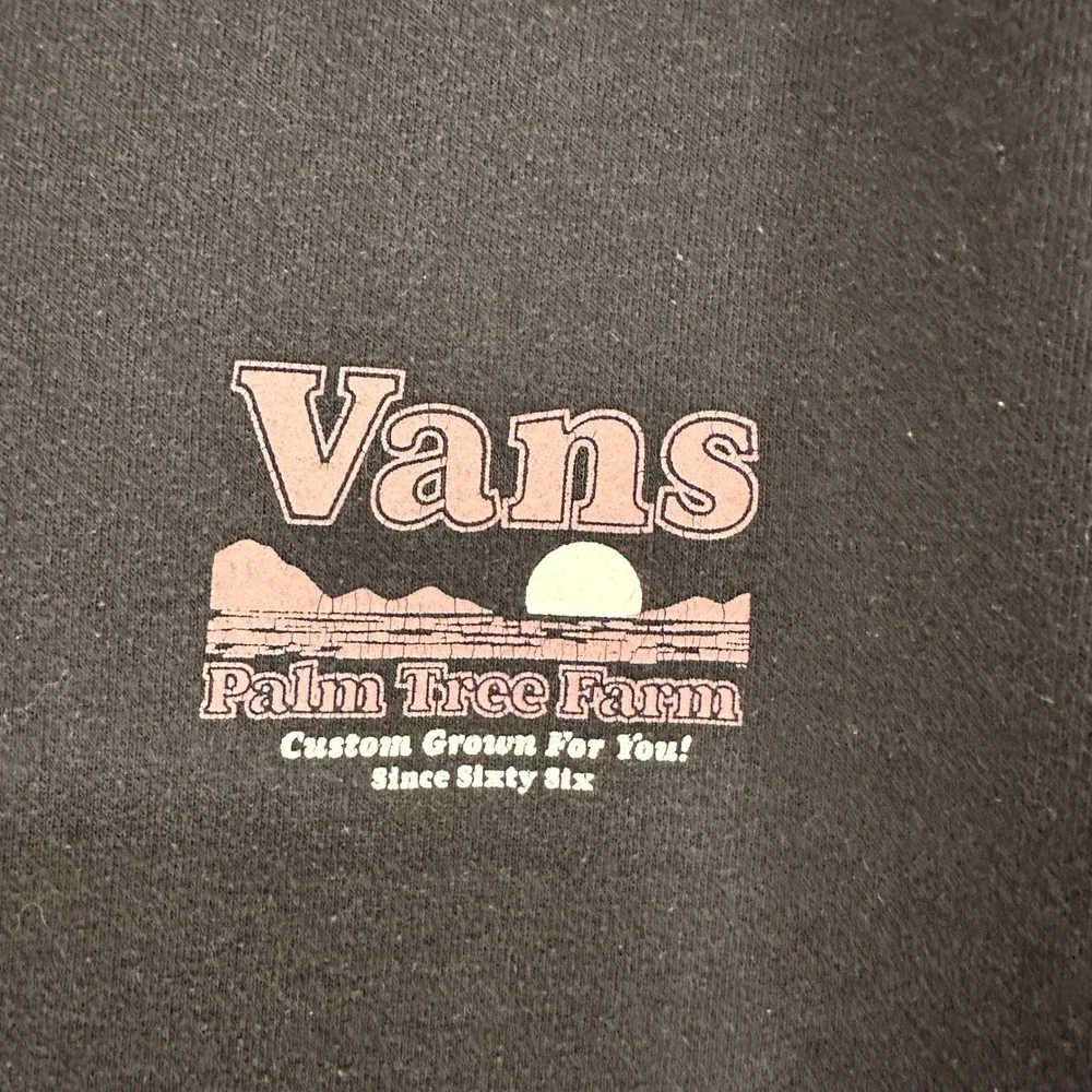 Vans Palm Tree Farm Hoodie Mens Medium‎ Black Graphic Pullover Grunge